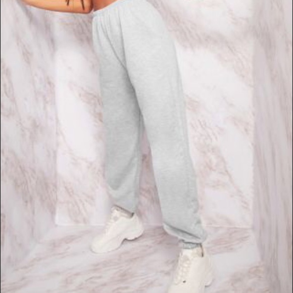 PrettyLittleThing Gray Cuffed Sweatpants